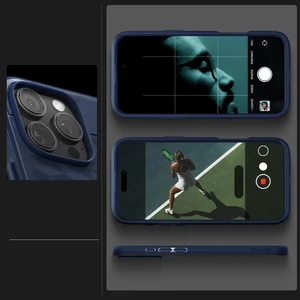 Синий чехол MagSafe Spigen Caseology Parallax для iPhone 16 Pro - Фото 10