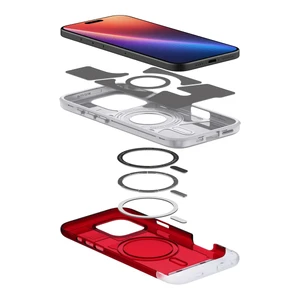 Красный чехол MagSafe Spigen Classic C1 для iPhone 16 Pro - Фото 9