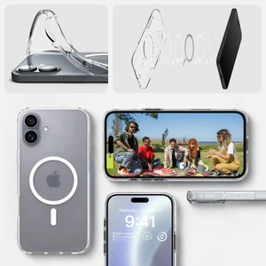 Прозорий чохол Spigen Crystal Flex Mag MagSafe для iPhone 16 - Фото 13