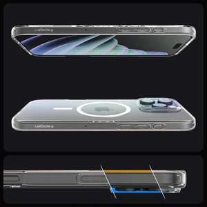 Прозрачный белый чехол Spigen Crystal Flex Mag для iPhone 16 Pro - Фото 10