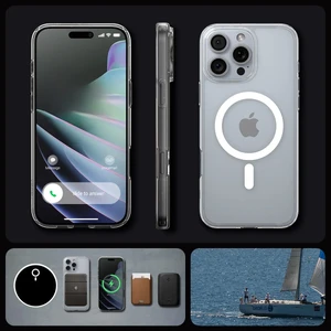 Прозрачный белый чехол Spigen Crystal Flex Mag для iPhone 16 Pro Max - Фото 13