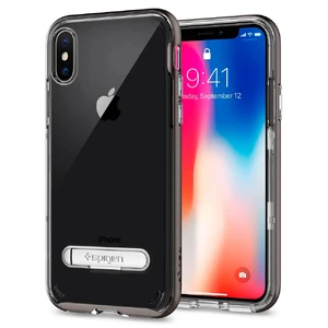 Чохол Spigen Crystal Hybrid Gunmetal для iPhone X | XS 057CS22144 - Фото 1