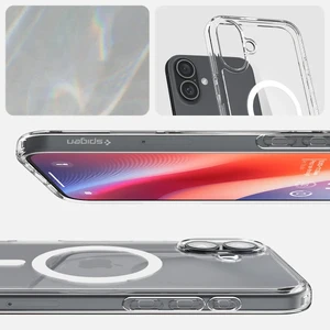 Прозорий білий чохол Spigen Crystal Hybrid Mag для iPhone 16 - Фото 8