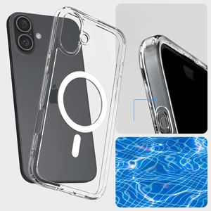 Прозорий білий чохол Spigen Crystal Hybrid Mag для iPhone 16 - Фото 9