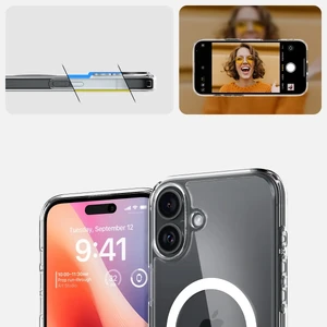 Прозорий білий чохол Spigen Crystal Hybrid Mag для iPhone 16 - Фото 10