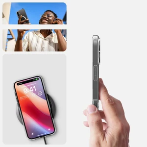 Прозорий білий чохол Spigen Crystal Hybrid Mag для iPhone 16 - Фото 12