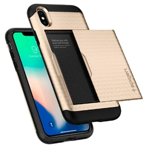 Чохол Spigen Crystal Wallet Champagne Gold для iPhone X | XS - Фото 3