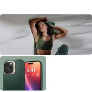 Зелений шкіряний чохол Spigen Cyrill Kajuk Mag для iPhone 16 Pro Max - Фото 11