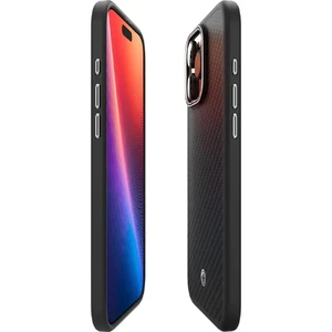 Чорно-срібний чохол Spigen Enzo Aramid Mag MagSafe для iPhone 16 Pro - Фото 6