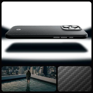 Чорно-срібний чохол Spigen Enzo Aramid Mag MagSafe для iPhone 16 Pro - Фото 12