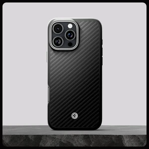 Чорно-срібний чохол Spigen Enzo Aramid Mag MagSafe для iPhone 16 Pro - Фото 16
