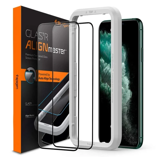 Захисне скло Spigen GLAS.tR AlignMaster Black для iPhone 11 Pro Max | XS Max (2 Pack) у Рівному