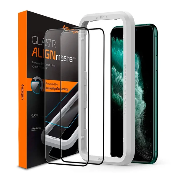 Захисне скло Spigen GLAS.tR AlignMaster Black для iPhone 11 Pro | X | XS (2 Pack) у Вінниці