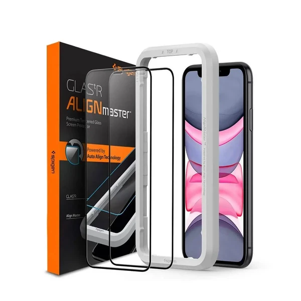 Захисне скло Spigen Glas.tR AlignMaster Black для iPhone 11 | XR (в комплекті 2 шт.) у Рівному