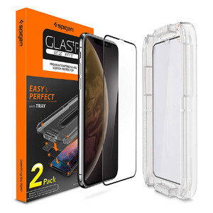 Купить Защитное стекло Spigen GLAS.tR EZ FIT Edge to Edge для iPhone 11 | XR (2 стекла + рамка для поклейки)