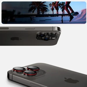 Чорно-червоне скло на камеру Spigen Glas.tR Ez Fit Optik Pro для iPhone 16 Pro Max - Фото 8