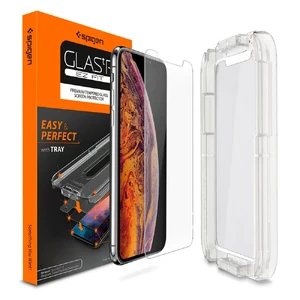 Захисне скло Spigen GLAS.tR SLIM EZ FIT для iPhone 11 Pro | X | XS (1 скло + рамка для поклейки) 063GL24823 - Фото 1
