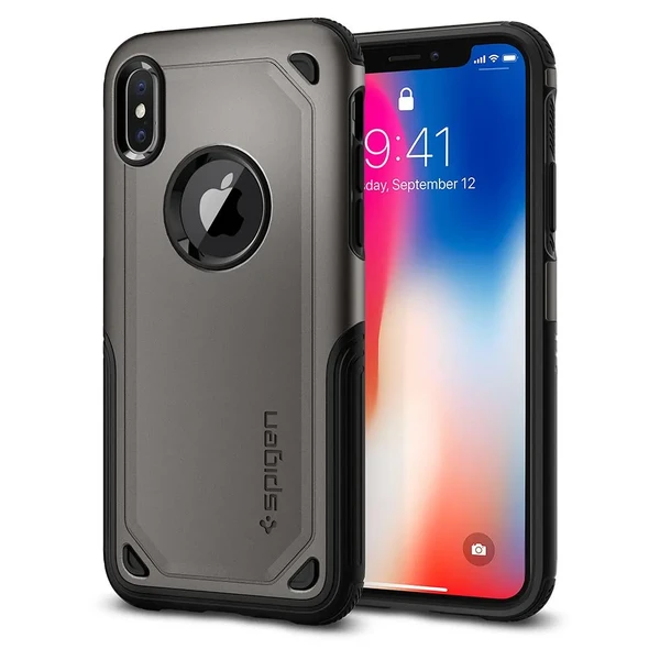 Чехол Spigen Hybrid Armor Gunmetal для iPhone X | XS