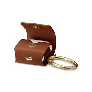 Шкіряний чохол з карабіном Spigen La Manon Leather Brown для Apple AirPods - Фото 3