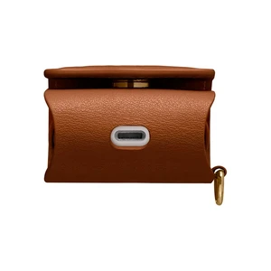 Шкіряний чохол з карабіном Spigen La Manon Leather Brown для Apple AirPods - Фото 2