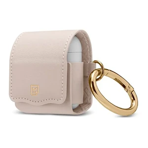 Кожаный чехол с карабином Spigen La Manon Leather Pale Pink для Apple AirPods 074cs26377 - Фото 1