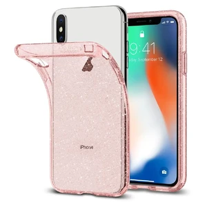 Чехол Spigen Liquid Crystal Glitter Rose Quartz для iPhone X | XS - Фото 3