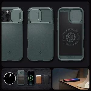 Зелений захисний чохол Spigen Optik Armor Mag для iPhone 16 Pro Max - Фото 12