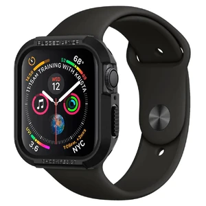 Противоударный чехол Spigen Rugged Armor Black для Apple Watch 40mm SE 2 | SE | 6 | 5 | 4 061CS24480 - Фото 1