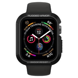 Противоударный чехол Spigen Rugged Armor Black для Apple Watch 44mm SE 2 | SE | 6 | 5 | 4 - Фото 3
