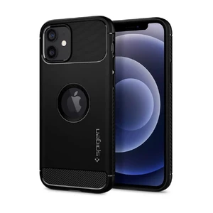 Черный силиконовый чехол Spigen Rugged Armor для iPhone 12 | 12 Pro ACS01700 - Фото 1