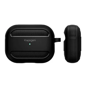 Противоударный чехол с карабином Spigen Rugged Armor Matte Black для AirPods Pro 2 - Фото 2