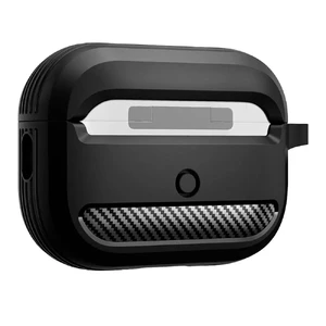 Противоударный чехол с карабином Spigen Rugged Armor Matte Black для AirPods Pro 2 - Фото 4
