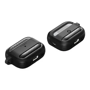 Противоударный чехол с карабином Spigen Rugged Armor Matte Black для AirPods Pro 2 - Фото 5