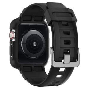 Противоударный чехол-ремешок Spigen Rugged Armor Pro Black для Apple Watch 44mm SE 2 | SE | 6 | 5 | 4 - Фото 2