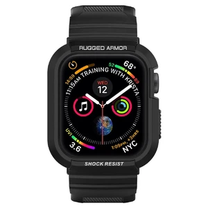 Противоударный чехол-ремешок Spigen Rugged Armor Pro Black для Apple Watch 44mm SE 2 | SE | 6 | 5 | 4 - Фото 3