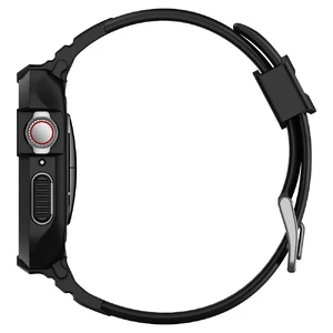 Противоударный чехол-ремешок Spigen Rugged Armor Pro Black для Apple Watch 44mm SE 2 | SE | 6 | 5 | 4 - Фото 5