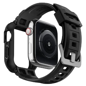 Противоударный чехол-ремешок Spigen Rugged Armor Pro Black для Apple Watch 44mm SE 2 | SE | 6 | 5 | 4 - Фото 6