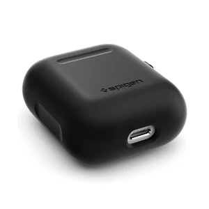 Силиконовый чехол с карабином Spigen Silicone Case Black для Apple AirPods - Фото 5