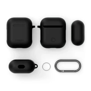 Силиконовый чехол с карабином Spigen Silicone Case Black для Apple AirPods - Фото 7