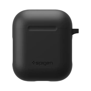 Силиконовый чехол с карабином Spigen Silicone Case Black для Apple AirPods - Фото 3