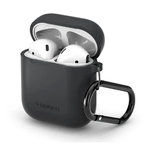 Силіконовий чохол з карабіном Spigen Silicone Case Charcoal для Apple AirPods 066CS24808 - Фото 1