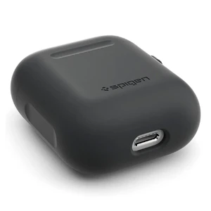 Силіконовий чохол з карабіном Spigen Silicone Case Charcoal для Apple AirPods - Фото 3