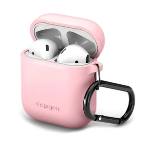 Силиконовый чехол с карабином Spigen Silicone Case Pink для Apple AirPods 066CS24810 - Фото 1