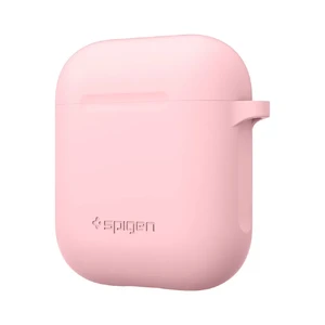 Силиконовый чехол с карабином Spigen Silicone Case Pink для Apple AirPods - Фото 2