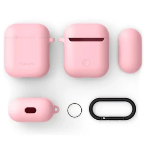Силиконовый чехол с карабином Spigen Silicone Case Pink для Apple AirPods - Фото 7