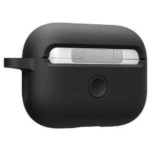 Чехол с карабином Spigen Silicone Fit Black для Airpods Pro - Фото 4