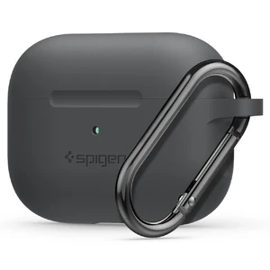 Чeхол з карабіном Spigen Silicone Fit Charcoal для Airpods Pro ASD00536 - Фото 1