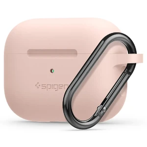Чехол с карабином Spigen Silicone Fit Pink для Airpods Pro ASD00535 - Фото 1