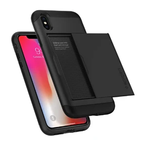 Чехол с отделением для карточек Spigen Slim Armor CS Black для iPhone X | XS - Фото 6
