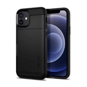Чохол з відділенням для карт Spigen Slim Armor CS Black для iPhone 12 | 12 Pro ACS01707 - Фото 1